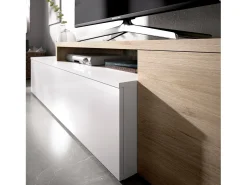 Dmora Sistema de parede Dagnell, conjunto modular de sala de canto, móvel de sala de TV multiposições, 201x41h180 cm, e carvalho^ Móvel De Tv