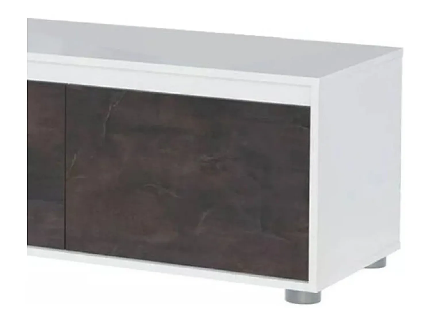 Móvel De Tv*Dmora Sistema de parede Damatte, móvel de sala de TV, composição de conjunto de sala, conjunto de sala com móvel de parede, 200x41h43 cm, e Ã"xido Branco