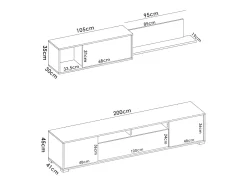 Móvel De Tv|Dmora Sistema de parede Dfalcon, móvel de sala de TV, móveis de sala multiuso, 200x41h180 cm, e Antracite Branco