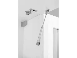 New Dmora Sistema de parede Dgirm, conjunto de sala de TV com 4 portas, móveis de sala multiuso, 100% fabricado na Itália, 260x30h180 cm, branco brilhante Marfim