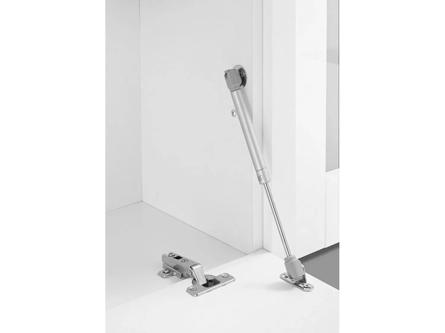 New Dmora Sistema de parede Dgirm, conjunto de sala de TV com 4 portas, móveis de sala multiuso, 100% fabricado na Itália, 260x30h180 cm, branco brilhante Marfim