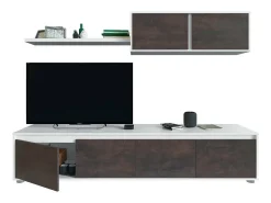 Dmora Sistema de parede Savannah, móvel de sala de TV, composição de conjunto de sala, conjunto de sala com móvel de parede, 200x41h43 cm, e Ã