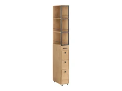 Online Sobuy armário alto de banheiro com espelho cor branca 80x12x40 cm Natural escuro
