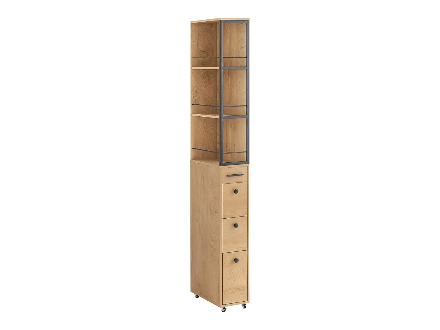 Online Sobuy armário alto de banheiro com espelho cor branca 80x12x40 cm Natural escuro