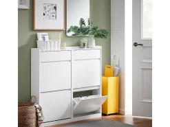 Móvel De Arrumação|Sapateira|Sobuy armário alto de banheiro, armário alto para banheiro, armário de banheiro FSR169-W Branco