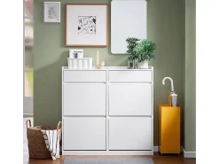 Móvel De Arrumação|Sapateira|Sobuy armário alto de banheiro, armário alto para banheiro, armário de banheiro FSR169-W Branco