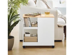 Mesa De Apoio|Sobuy armário baixo, Armário com rodas, armário multifuncional FBT130-WN Branco
