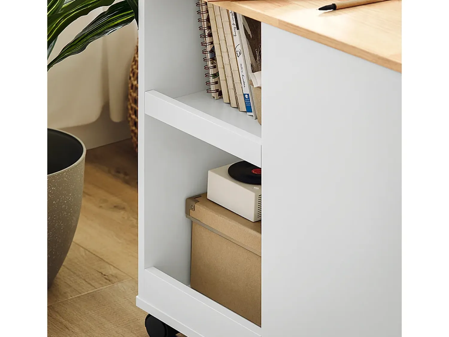 Mesa De Apoio|Sobuy armário baixo, Armário com rodas, armário multifuncional FBT130-WN Branco