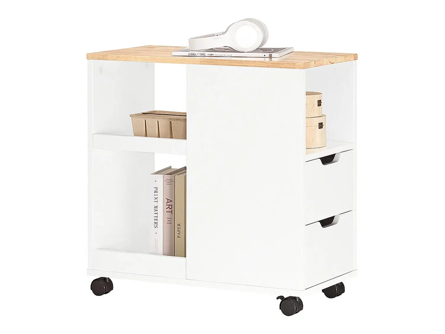 Mesa De Apoio|Sobuy armário baixo, Armário com rodas, armário multifuncional FBT130-WN Branco