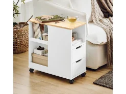 Mesa De Apoio|Sobuy armário baixo, Armário com rodas, armário multifuncional FBT130-WN Branco