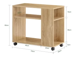 Best Sobuy armário baixo, Armário com rodas, armário multifuncional FBT34-N Natural claro