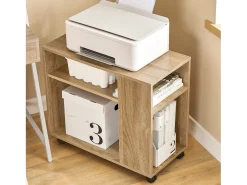 Best Sobuy armário baixo, Armário com rodas, armário multifuncional FBT34-N Natural claro