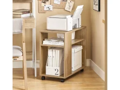 Best Sobuy armário baixo, Armário com rodas, armário multifuncional FBT34-N Natural claro
