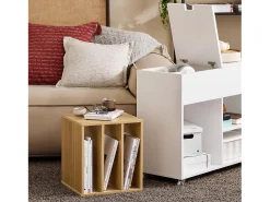 Hot Sobuy armário baixo, Armário com rodas, armário multifuncional FBT134-W Branco