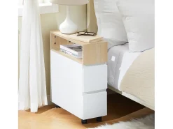 New Sobuy armário baixo, Armário com rodas, armário multifuncional FBT155-WN Branco