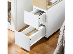 New Sobuy armário baixo, Armário com rodas, armário multifuncional FBT155-WN Branco