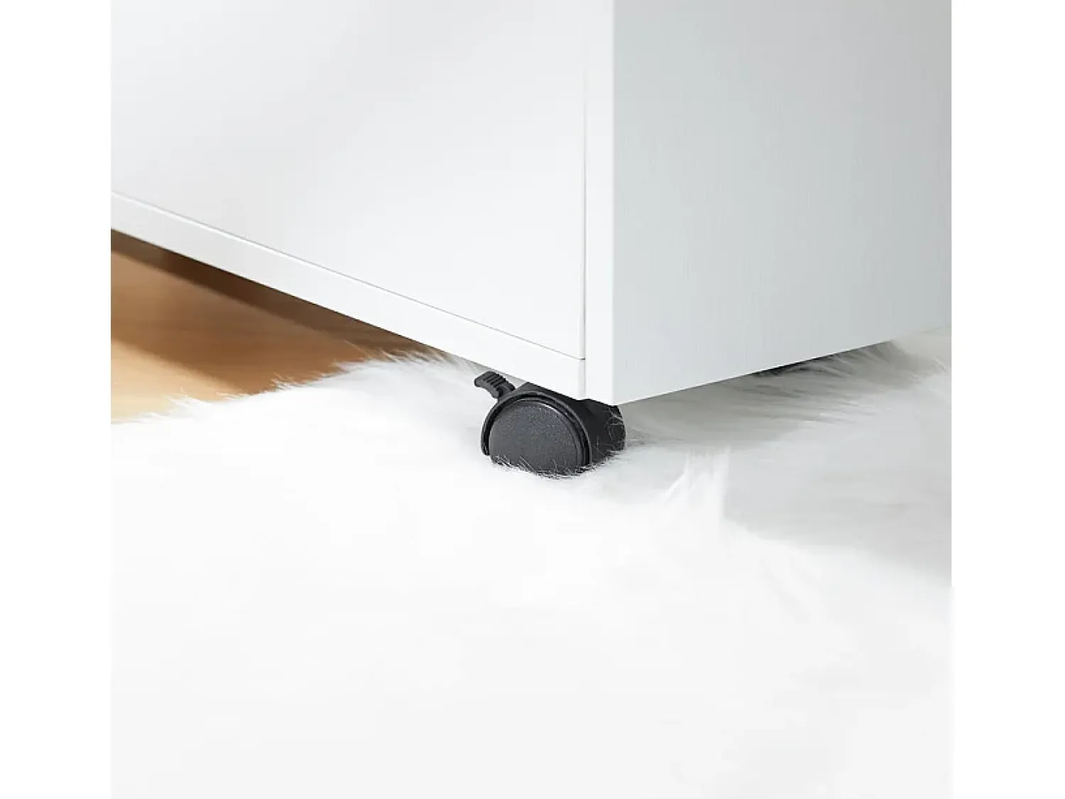 New Sobuy armário baixo, Armário com rodas, armário multifuncional FBT155-WN Branco