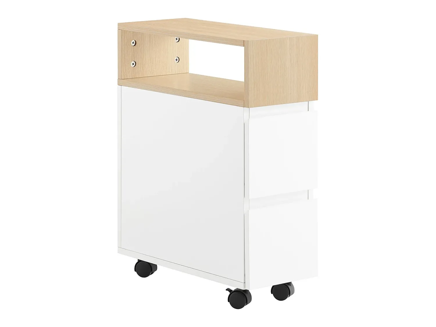 New Sobuy armário baixo, Armário com rodas, armário multifuncional FBT155-WN Branco
