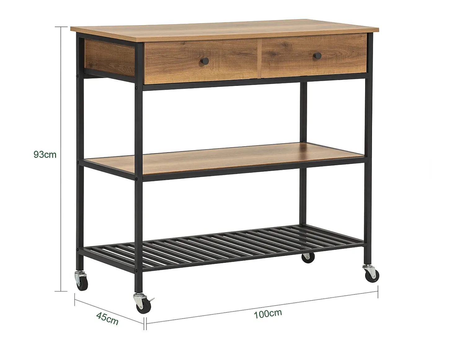 Móvel De Arrumação*Sobuy armário com rodas, armário de cozinha, carrinho de cozinha FKW112-PF Castanho