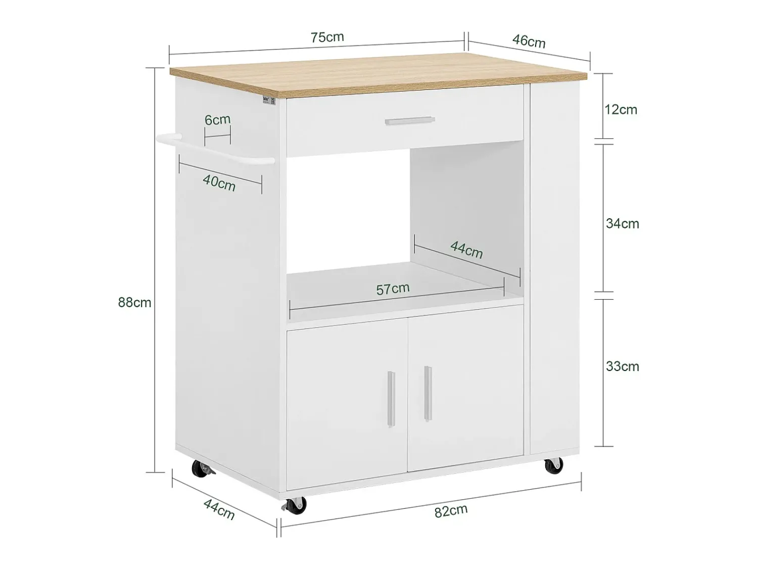 Discount Sobuy Armário de banheiro com espelho, armário de cozinha, Armário de cozinha suspenso FRG43-W Natural escuro