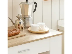 Discount Sobuy Armário de banheiro com espelho, armário de cozinha, Armário de cozinha suspenso FRG43-W Natural escuro