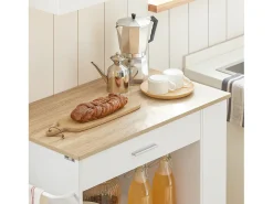 Discount Sobuy Armário de banheiro com espelho, armário de cozinha, Armário de cozinha suspenso FRG43-W Natural escuro