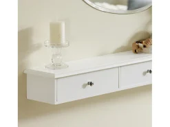 Consola*Sobuy Armário de banheiro com espelho, armário de cozinha, Armário de cozinha suspenso FRG43-L-W Branco