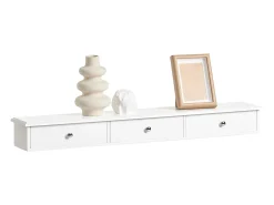 Consola*Sobuy Armário de banheiro com espelho, armário de cozinha, Armário de cozinha suspenso FRG43-L-W Branco