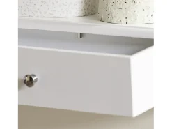 Consola*Sobuy Armário de banheiro com espelho, armário de cozinha, Armário de cozinha suspenso FRG43-L-W Branco