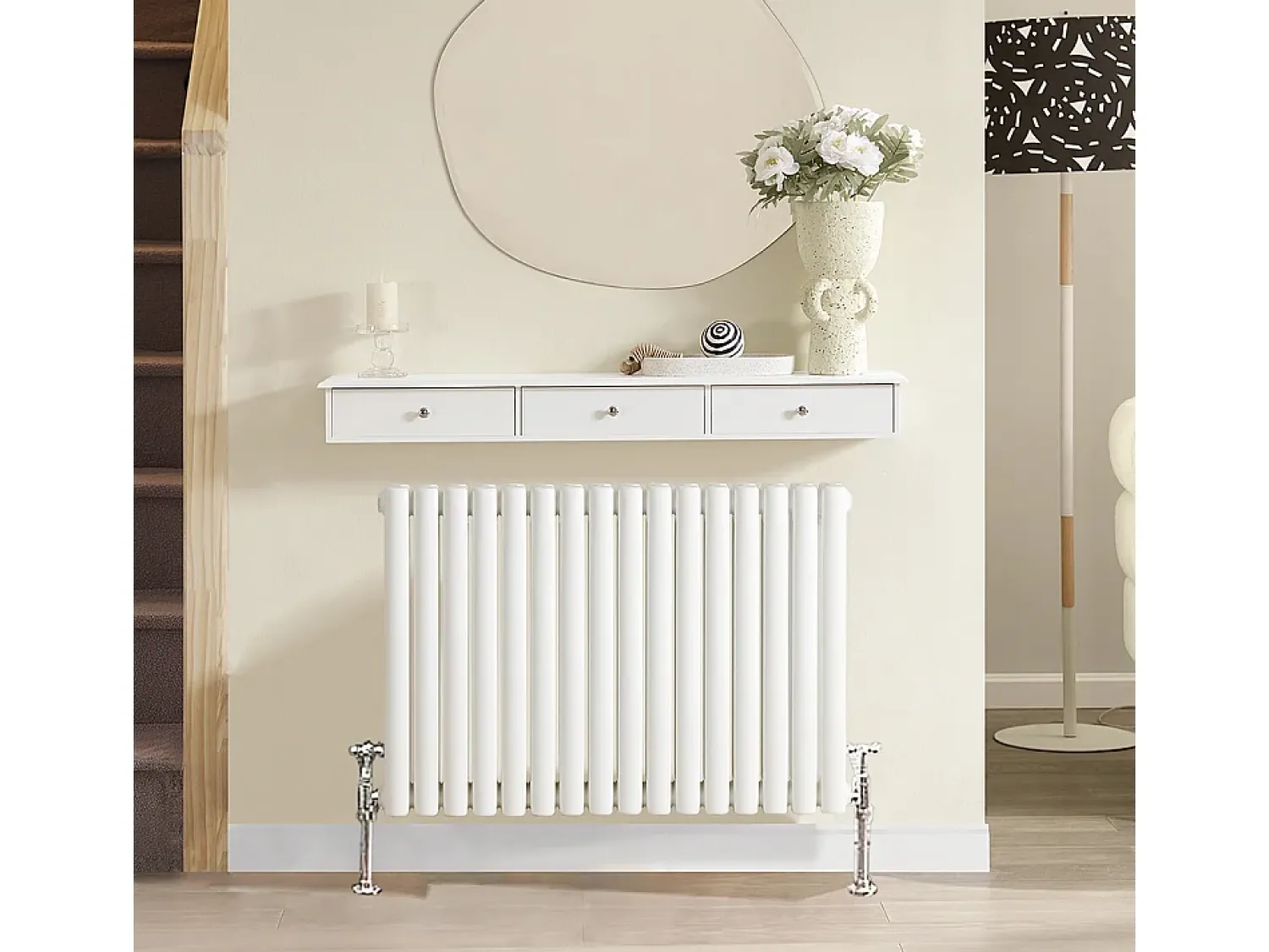 Consola*Sobuy Armário de banheiro com espelho, armário de cozinha, Armário de cozinha suspenso FRG43-L-W Branco