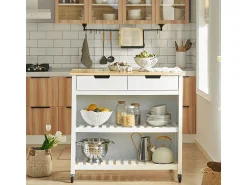 Online Sobuy armário de cozinha, carrinho de cozinha, carrinho de cozinha com rodas FKW74-WN Branco