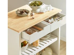 Online Sobuy armário de cozinha, carrinho de cozinha, carrinho de cozinha com rodas FKW74-WN Branco