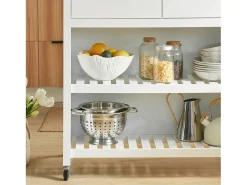 Online Sobuy armário de cozinha, carrinho de cozinha, carrinho de cozinha com rodas FKW74-WN Branco