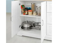 Móvel De Arrumação*Sobuy armário de cozinha, carrinho de cozinha, carrinho de cozinha com rodas FKW41-WN Branco