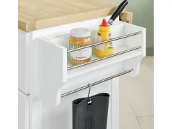 Móvel De Arrumação*Sobuy armário de cozinha, carrinho de cozinha, carrinho de cozinha com rodas FKW41-WN Branco