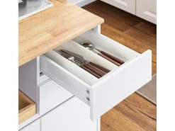 Sobuy armário de cozinha, carrinho de cozinha, carrinho de cozinha com rodas FKW123-WN Branco