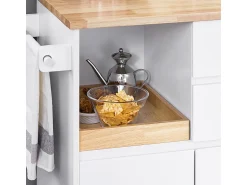 Sobuy armário de cozinha, carrinho de cozinha, carrinho de cozinha com rodas FKW123-WN Branco