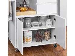 Sobuy armário de cozinha, carrinho de cozinha, carrinho de cozinha com rodas FKW123-WN Branco