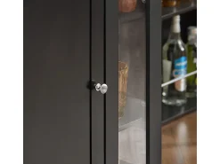 Móvel De Arrumação*Sobuy armário de cozinha, carrinho de cozinha, carrinho de cozinha com rodas FKW75-SCH Preto