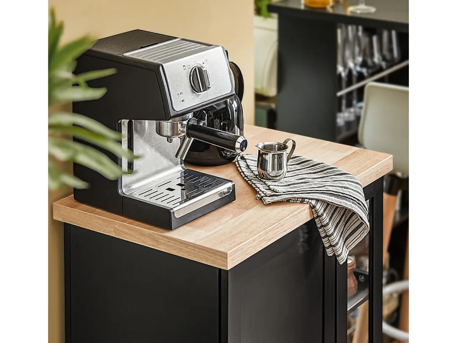 Móvel De Arrumação*Sobuy armário de cozinha, carrinho de cozinha, carrinho de cozinha com rodas FKW75-SCH Preto