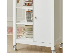 Móvel De Arrumação*Sobuy armário de cozinha, carrinho de cozinha, carrinho de cozinha com rodas FKW46-WN Branco