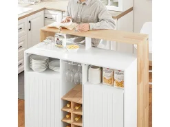 Sobuy armário de cozinha, carrinho de cozinha, carrinho de cozinha com rodas KNL07-WN^ Móvel De Bar