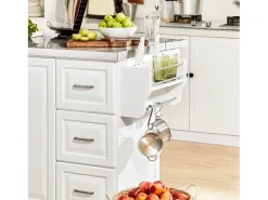 Móvel De Arrumação|Sobuy armário de cozinha, carrinho de cozinha, carrinho de cozinha com rodas FKW41-ST Natural claro