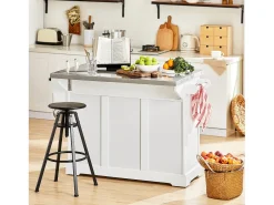 Móvel De Arrumação|Sobuy armário de cozinha, carrinho de cozinha, carrinho de cozinha com rodas FKW41-ST Natural claro