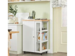 Sobuy armário de cozinha, carrinho de cozinha, carrinho de cozinha com rodas FKW75-WN^ Móvel De Arrumação