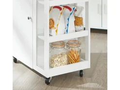 Sobuy armário de cozinha, carrinho de cozinha, carrinho de cozinha com rodas FKW75-WN^ Móvel De Arrumação