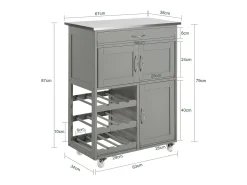 Sobuy armário de cozinha, carrinho de cozinha, carrinho de cozinha com rodas FKW45-HG^ Móvel De Arrumação