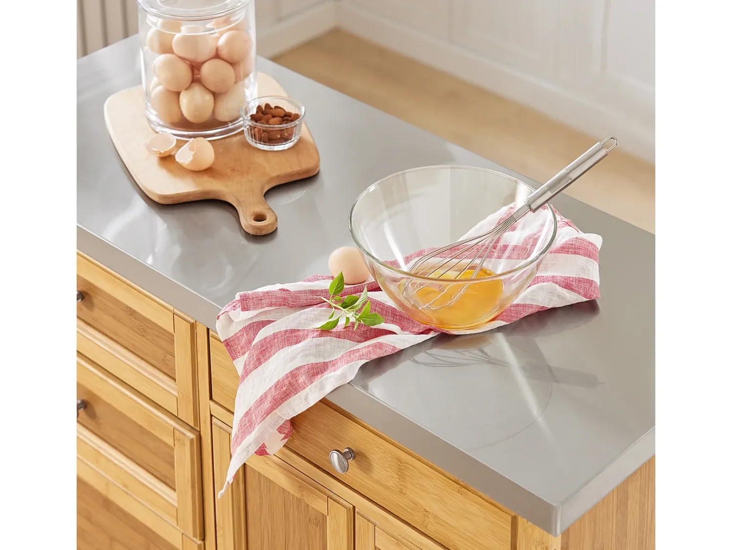Sobuy armário de cozinha, carrinho de cozinha, carrinho de cozinha com rodas FKW70-N Natural claro