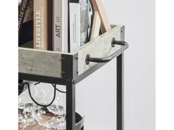 Sobuy armário de cozinha, carrinho de cozinha, carrinho de cozinha com rodas FKW56-HG Cinzento
