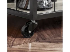 Sobuy armário de cozinha, carrinho de cozinha, carrinho de cozinha com rodas FKW56-HG Cinzento